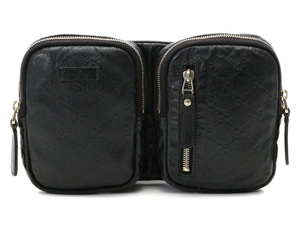 Gucci Bag Waist Crossbody Bum Gucci Guccissima Black Calfskin